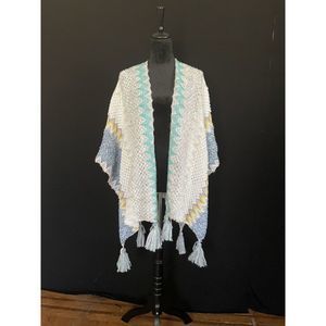 Autumn Cape/wrap with Tassels In Lavender